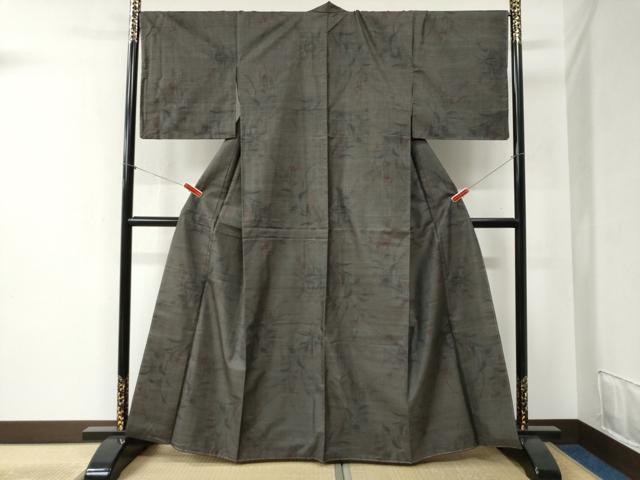 平和屋着物●本場大島紬　9マルキ　枝花文　やまと誂製　正絹　逸品　未使用　CABB4438yc