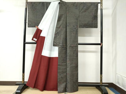 平和屋着物●本場大島紬　9マルキ　枝花文　やまと誂製　正絹　逸品　未使用　CABB4438yc