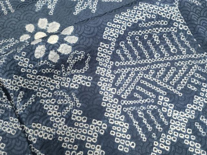 平和屋着物●訪問着　絞り　笹花文　正絹　逸品　CABB4441yc