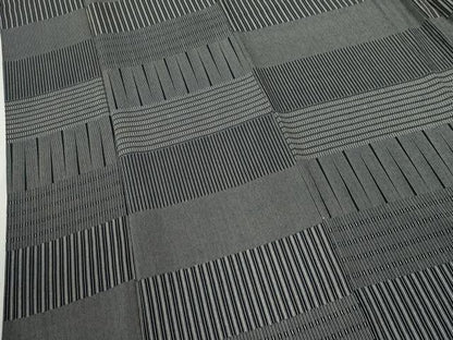 平和屋着物●江戸小紋 横段文 黒地 正絹 逸品 CABB4448yc