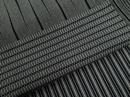 平和屋着物●江戸小紋 横段文 黒地 正絹 逸品 CABB4448yc