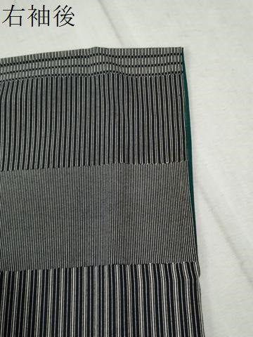 平和屋着物●江戸小紋 横段文 黒地 正絹 逸品 CABB4448yc