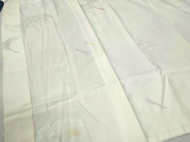 平和屋着物●長襦袢　無双仕立て　飛鶴地紋　暈し染め　半衿刺繍　正絹　逸品　CABB4452yc
