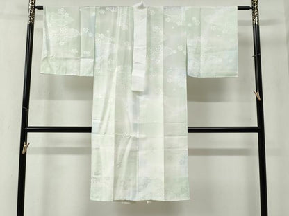 平和屋着物●長襦袢　無双仕立て　雲取り舞花地紋　暈し染め　正絹　逸品　未使用　CABB4454yc