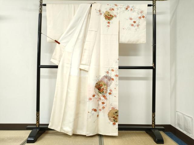 平和屋着物●訪問着 刺繍 雪輪鴛鴦草花文 暈し染め 金彩 正絹 逸品 CABB4455yc