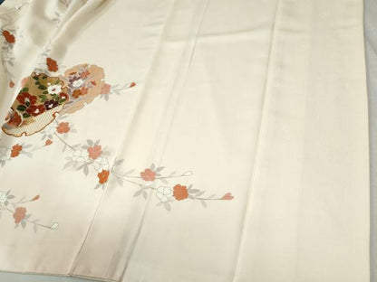 平和屋着物●訪問着 刺繍 雪輪鴛鴦草花文 暈し染め 金彩 正絹 逸品 CABB4455yc
