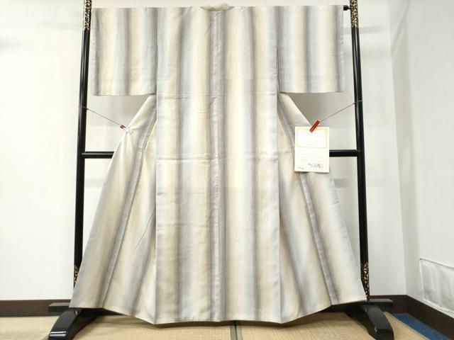 平和屋着物●本場結城紬　重要無形文化財　霞文　おだや謹製　認定書付き　正絹　逸品　CABB4456yc