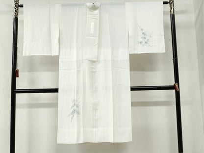 平和屋着物●長襦袢 無双仕立て 手描き 松梅文 正絹 逸品 未使用 CABB4458yc