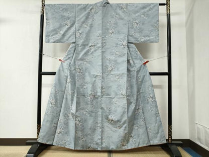 平和屋着物●本場大島紬 白大島 7マルキ 総絣 枝花文 正絹 逸品 CABB4460yc