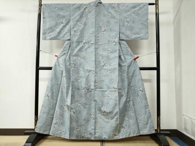 平和屋着物●本場大島紬 白大島 7マルキ 総絣 枝花文 正絹 逸品 CABB4460yc