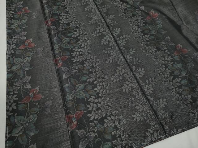 平和屋着物●本場大島紬 枝花文 正絹 逸品 未使用 CABB4465yc