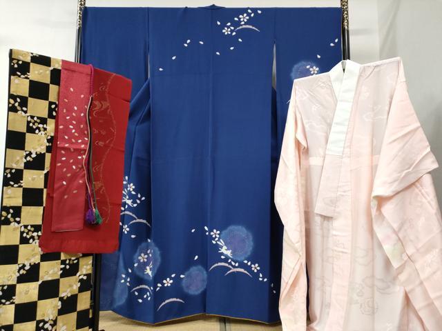 平和屋着物●豪華振袖・長襦袢・袋帯・重ね衿・帯締め・帯揚げセット　跳兎舞桜文　暈し染め　金彩　鈴乃屋扱い 　正絹　逸品　CABB4466yc