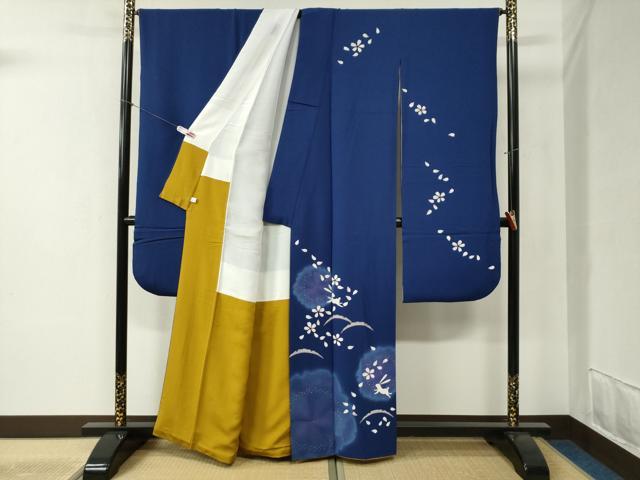 平和屋着物●豪華振袖・長襦袢・袋帯・重ね衿・帯締め・帯揚げセット　跳兎舞桜文　暈し染め　金彩　鈴乃屋扱い 　正絹　逸品　CABB4466yc