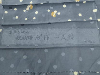 平和屋着物●長襦袢　無双仕立て　水玉　兎　番傘　金彩　反端付き　正絹　逸品　CABB4468yc