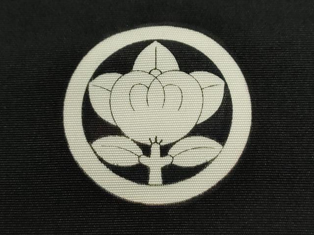 平和屋着物●男性　黒紋付　羽織セット　羽裏：浜松文　正絹　逸品　CABB4472yc