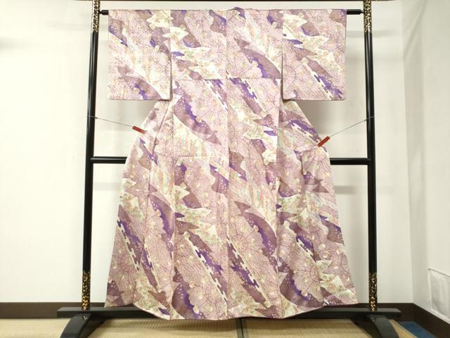 平和屋着物●創業460年・千總　小紋　水車花唐草文　金彩　伊勢丹扱い　正絹　逸品　CABB4473yc