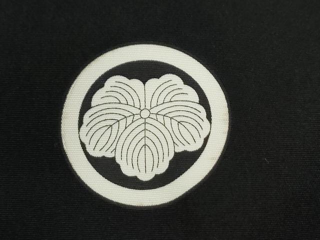 平和屋着物●男性　黒紋付　羽織セット　作家物　羽裏：風景文　正絹　逸品　CABB4476yc