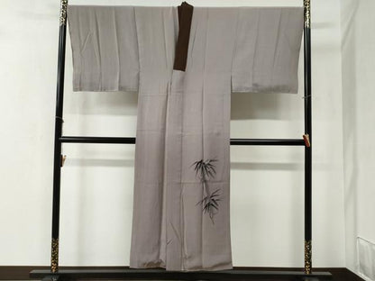 平和屋着物●男性　紬　アンサンブル・長襦袢セット　色無地　朽葉色　羽織：涅色　キングサイズ　正絹　逸品　未使用　CABB4477yc