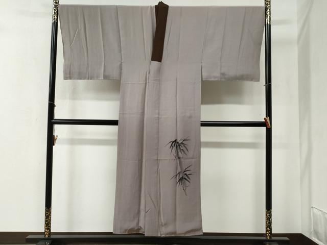 平和屋着物●男性　紬　アンサンブル・長襦袢セット　色無地　朽葉色　羽織：涅色　キングサイズ　正絹　逸品　未使用　CABB4477yc