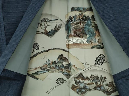 平和屋着物●男性　本場大島紬　アンサンブル　吉祥文　正絹　逸品　未使用　CABB4479yc