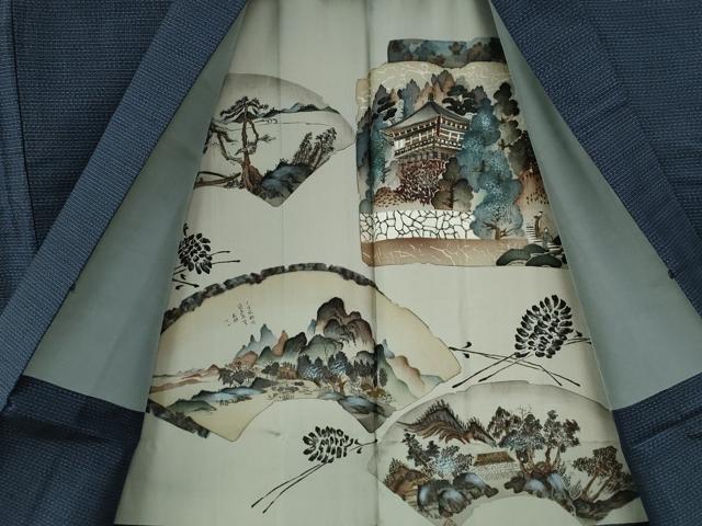 平和屋着物●男性　本場大島紬　アンサンブル　吉祥文　正絹　逸品　未使用　CABB4479yc