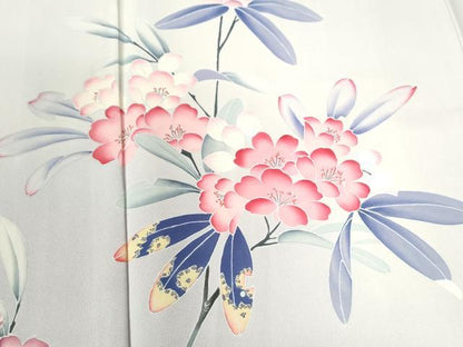 平和屋着物●訪問着 友禅 作家物 休み鳥枝花文 暈し染め 正絹 逸品 未使用 CABB4481yc
