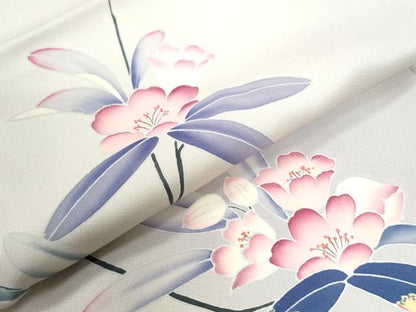 平和屋着物●訪問着 友禅 作家物 休み鳥枝花文 暈し染め 正絹 逸品 未使用 CABB4481yc