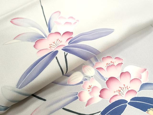 平和屋着物●訪問着 友禅 作家物 休み鳥枝花文 暈し染め 正絹 逸品 未使用 CABB4481yc