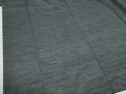 平和屋着物●男性　紬　アンサンブル　色無地　灰色　キングサイズ　正絹　逸品　未使用　CABB4483yc