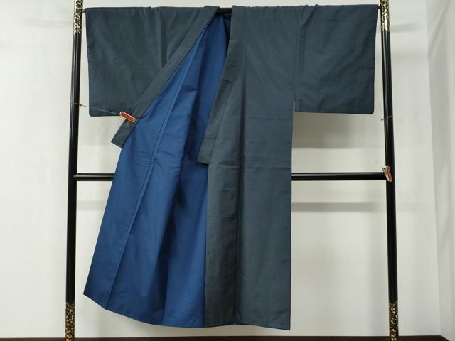 平和屋着物●男性　紬　アンサンブル　蚊絣　羽裏：一富士二鷹三茄子　正絹　逸品　CABB4484yc