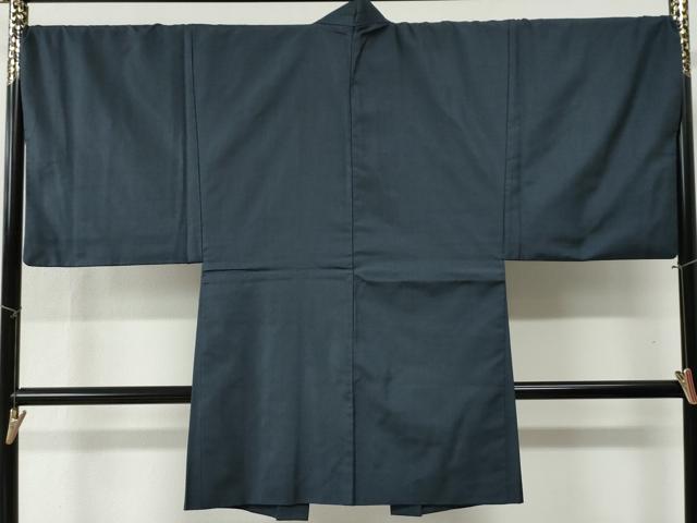 平和屋着物●男性　紬　アンサンブル　蚊絣　羽裏：一富士二鷹三茄子　正絹　逸品　CABB4484yc