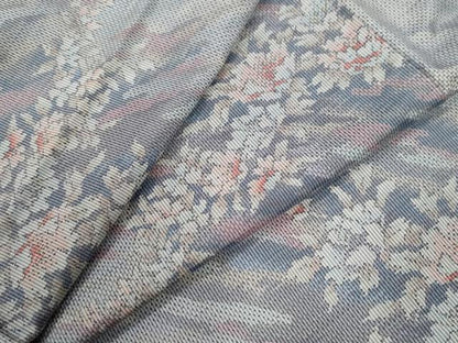 平和屋着物●都喜ヱ門 本場大島紬 7マルキ 総絣 霞草花文 藤絹織物謹製 正絹 逸品 未使用 CABB4486yc
