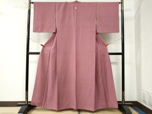 平和屋着物○上質な色無地 紋意匠 浅蘇芳色 正絹 逸品 CABB4493yc