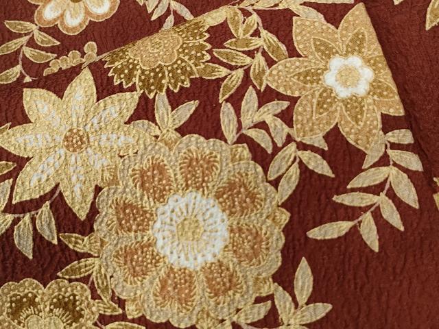 平和屋着物●上質な小紋　草花文　正絹　逸品　CABB4495yc 平和屋着物○上質な小紋 草花文 正絹 逸品 CABB4495yc