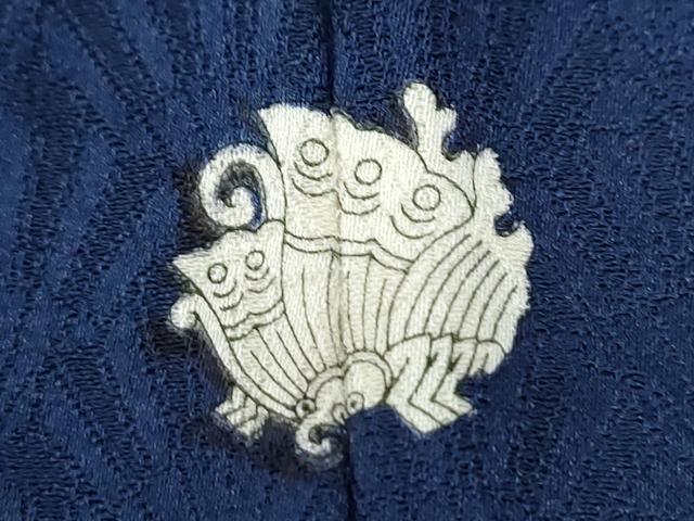 平和屋着物●訪問着　刺繍　扇面尽くし　紺青色　金糸　正絹　逸品　CABB4496yc
