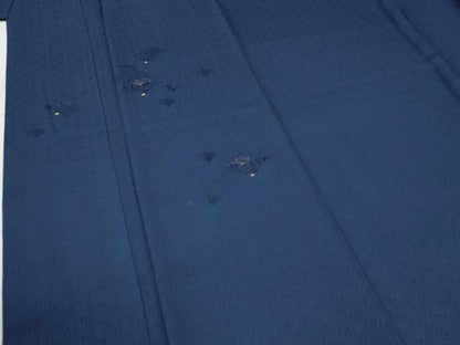 平和屋着物●訪問着　刺繍　扇面尽くし　紺青色　金糸　正絹　逸品　CABB4496yc