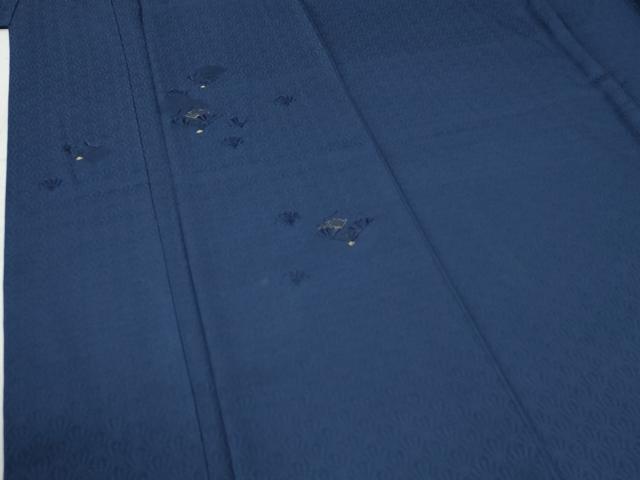 平和屋着物●訪問着　刺繍　扇面尽くし　紺青色　金糸　正絹　逸品　CABB4496yc