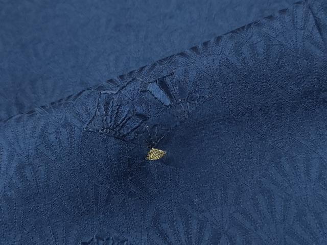 平和屋着物●訪問着　刺繍　扇面尽くし　紺青色　金糸　正絹　逸品　CABB4496yc
