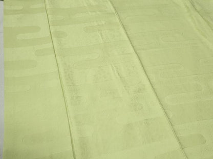平和屋着物●上質な色無地　エ霞更紗花地紋　若菜色　正絹　逸品　CABB4498yc