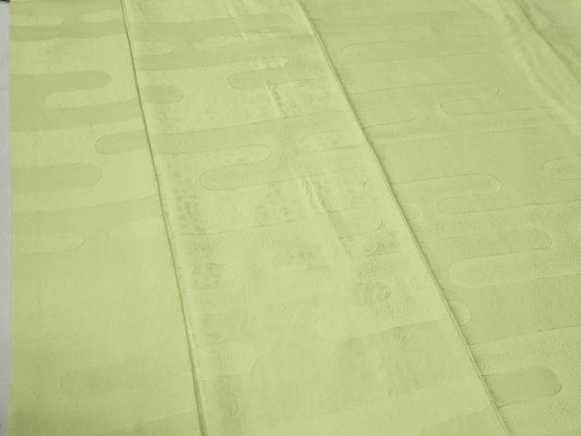 平和屋着物●上質な色無地　エ霞更紗花地紋　若菜色　正絹　逸品　CABB4498yc