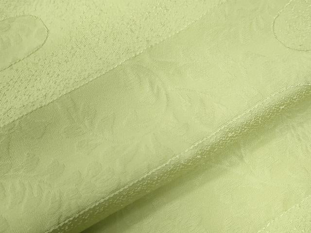 平和屋着物●上質な色無地　エ霞更紗花地紋　若菜色　正絹　逸品　CABB4498yc