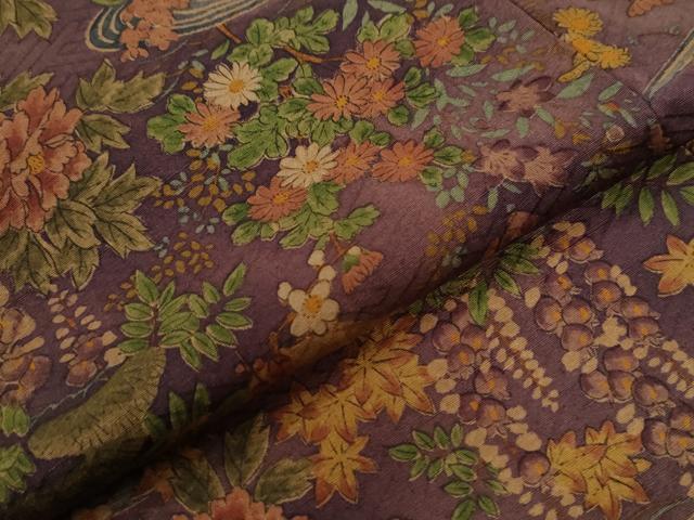 平和屋着物●友禅師・京の名工・伝統工芸士・樽本伊勢蔵　小紋　流水草花文　上代38万　ほていや扱い　反端付き　正絹　逸品　CABB4499yc