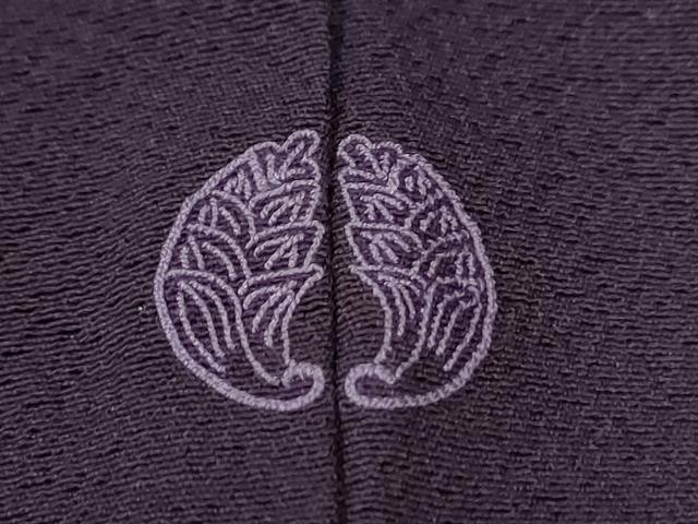 平和屋着物○上質な色無地 金泥染 琥珀 超堅牢染 深紫色