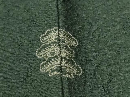 平和屋着物●上質な色無地　吉祥地紋　鉄色　正絹　逸品　未使用　CABB4503yc