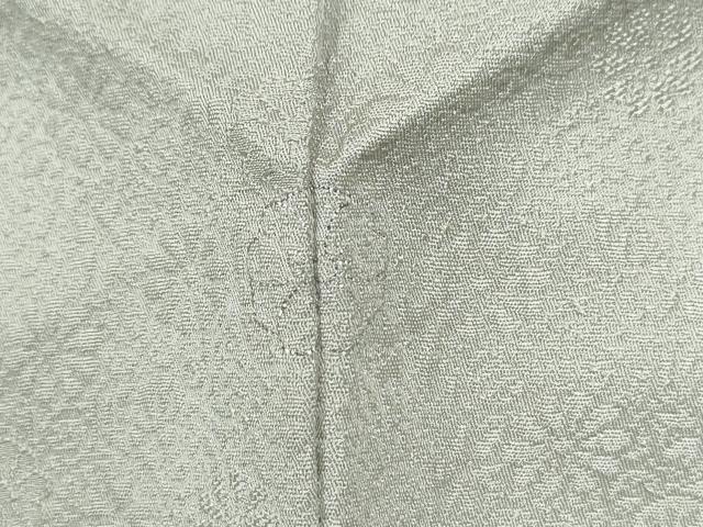 平和屋着物●上質な色無地　花唐草地紋　灰黄緑色　正絹　逸品　CABB4505yc