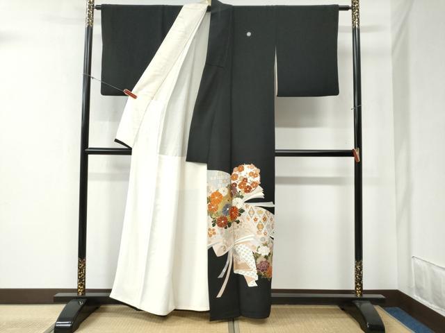平和屋着物○創業460年・千總 黒留袖 駒刺繍 鬘帯吉祥
