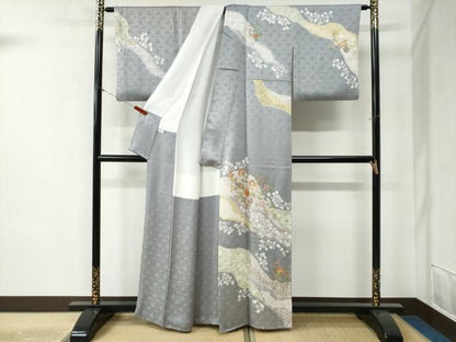 平和屋着物●創業460年・千總　訪問着　刺繍　更紗花唐草文　金彩　高島屋扱い　正絹　逸品　CABB4511yc
