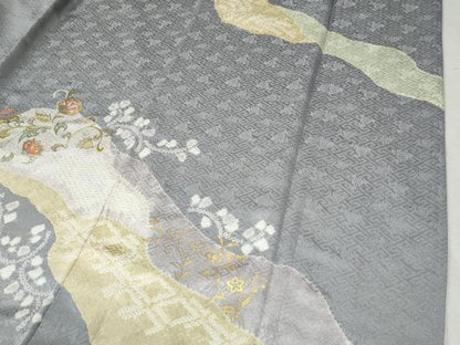平和屋着物●創業460年・千總　訪問着　刺繍　更紗花唐草文　金彩　高島屋扱い　正絹　逸品　CABB4511yc