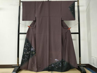 平和屋着物●訪問着　草花文　暈し染め　正絹　逸品　CABB4514yc