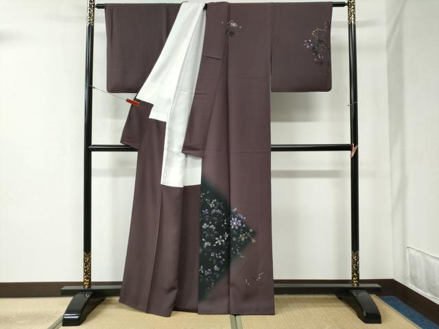 平和屋着物●訪問着　草花文　暈し染め　正絹　逸品　CABB4514yc